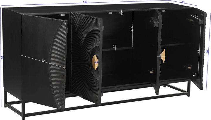 Image du produit SIT Möbel Black Smooth (150 x 38 x 75 cm)