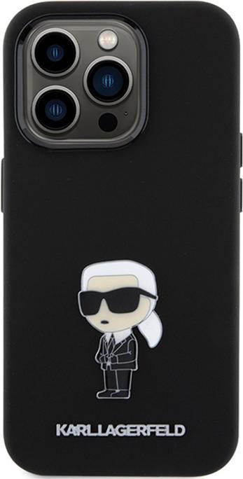 Actual product image Karl Lagerfeld KLHCP15LSMHKNPK iPhone 15 Pro 6.1" czarny/black Silicone Ikonik Metal Pin (Apple iPhone 15 Pro)