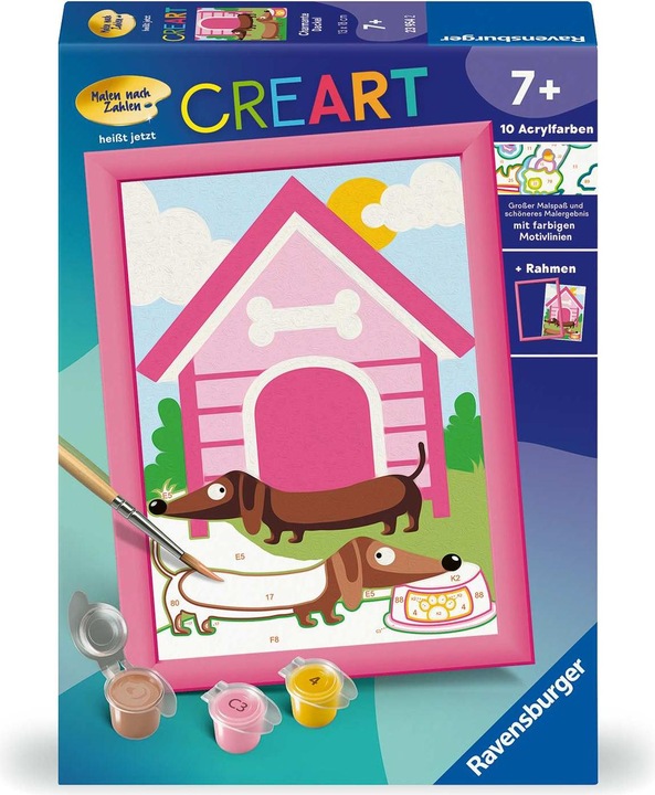 Immagine prodotto Ravensburger CreArt - Dipingere con i numeri 23954 - Incantevoli bassotti - Bambini dai 7 anni in su