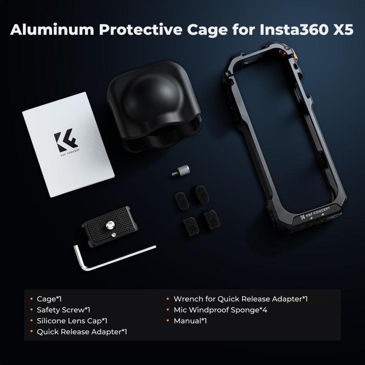 Produktbild K&F Concept Kamerakäfig für Insta360 X5 (Insta360 X5)