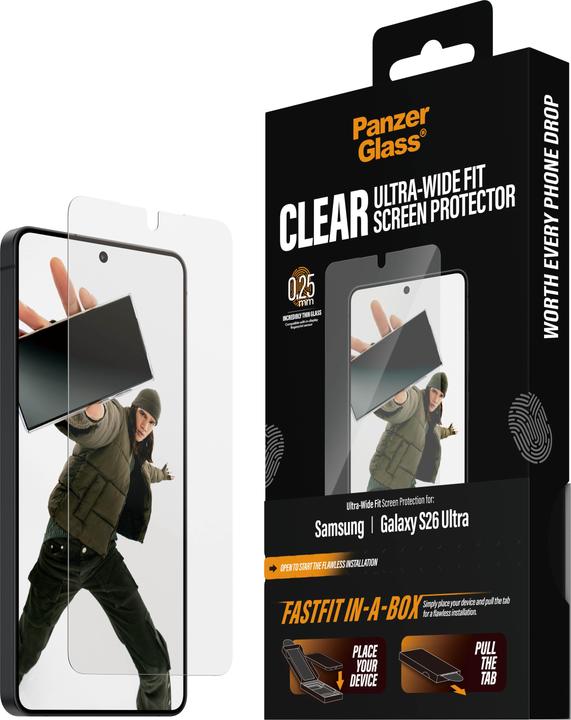 Immagine prodotto PanzerGlass Vestibilità ultra ampia - FastFit (1 pz., Samsung Galaxy S26 Ultra)