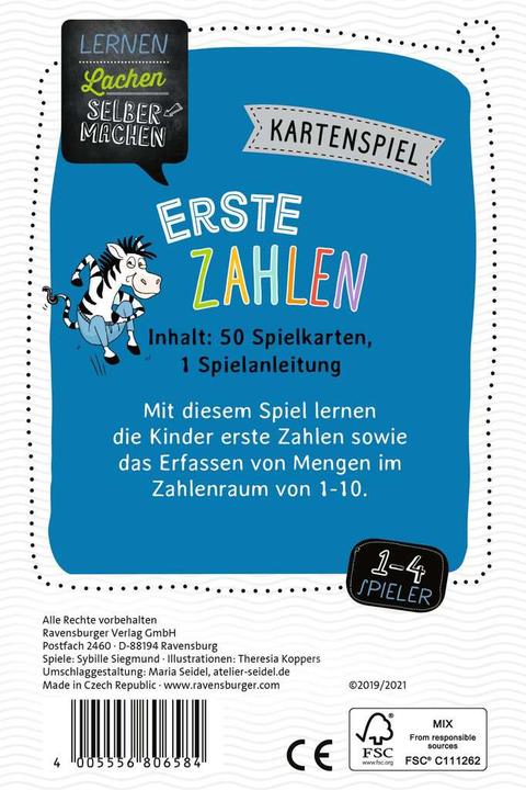 Actual product image Ravensburger Card Game First Numbers (German, 2 - 4 Players)
