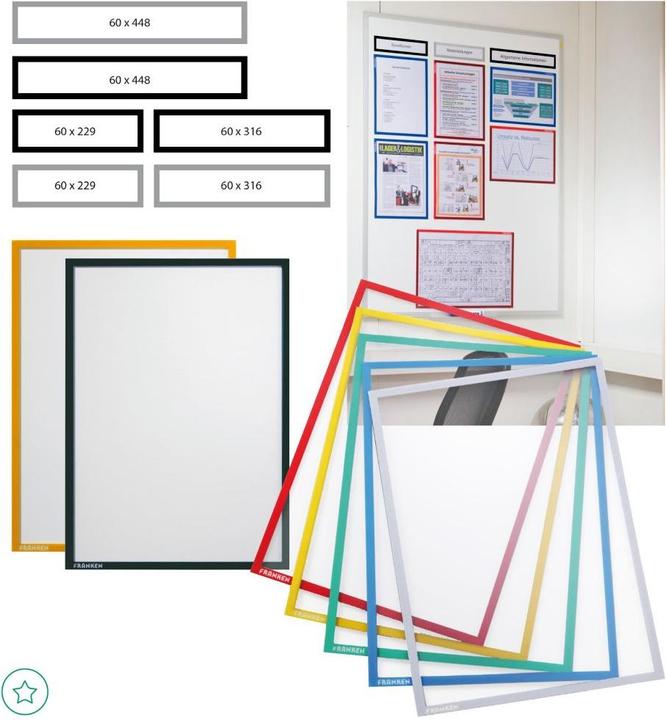 Actual product image Franken Magnetic pocket / document holder, DIN A4, red, made of hard film, matt, document-proof, thickness