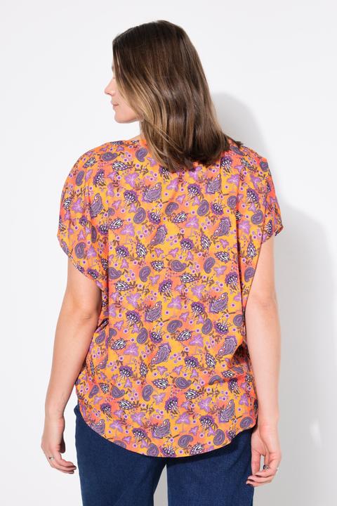 Actual product image Studio Untold Vibrant Cap Sleeve Paisley Blouse (54)