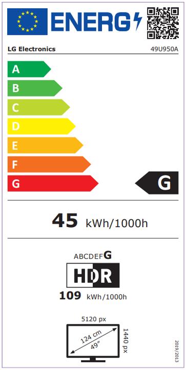 Etichetta energetica LG 49U950A-W (5120 x 1440 pixel, 49")