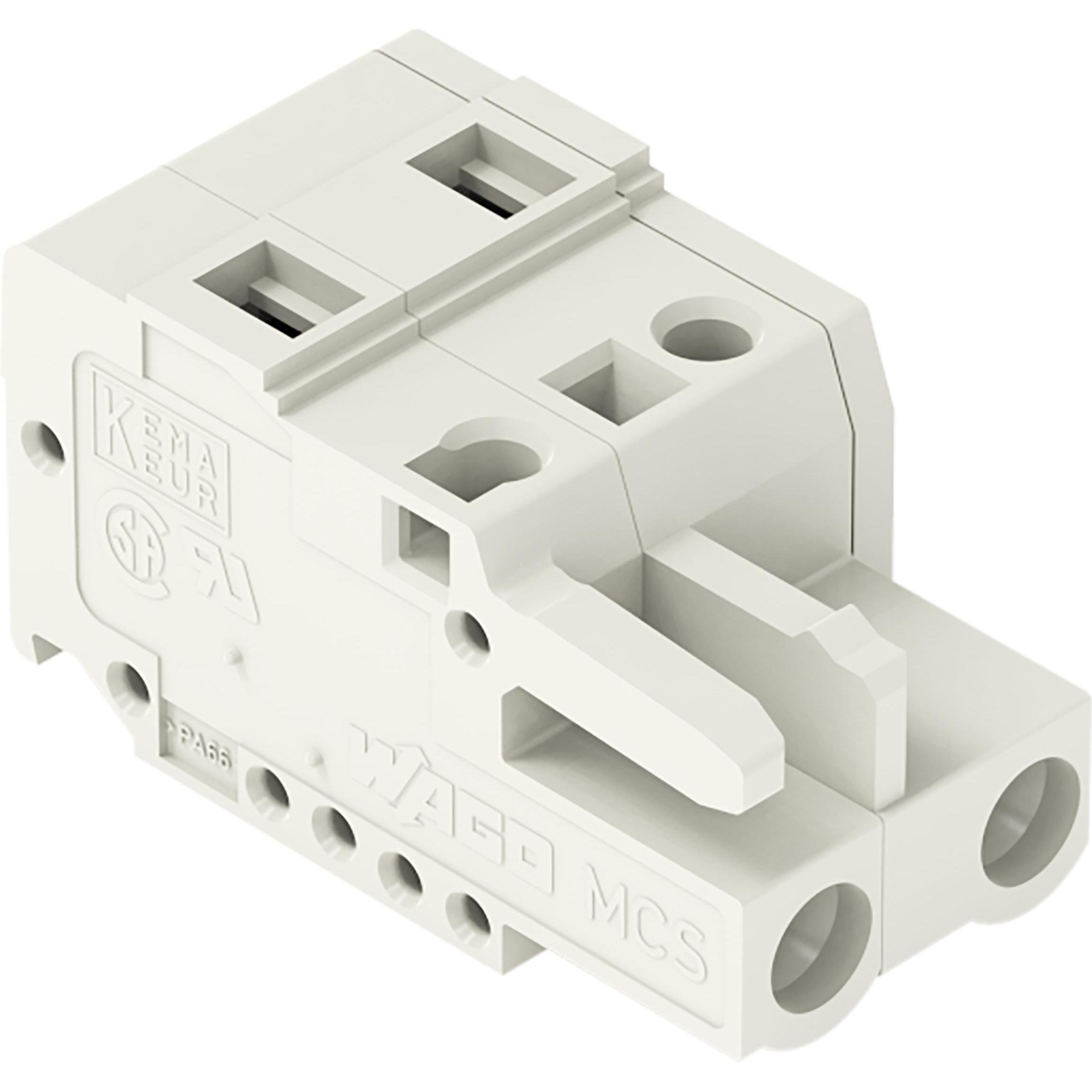 Wago Connettore multipoint femmina a 1 filo, Cavo + Spina elettrica, Grigio