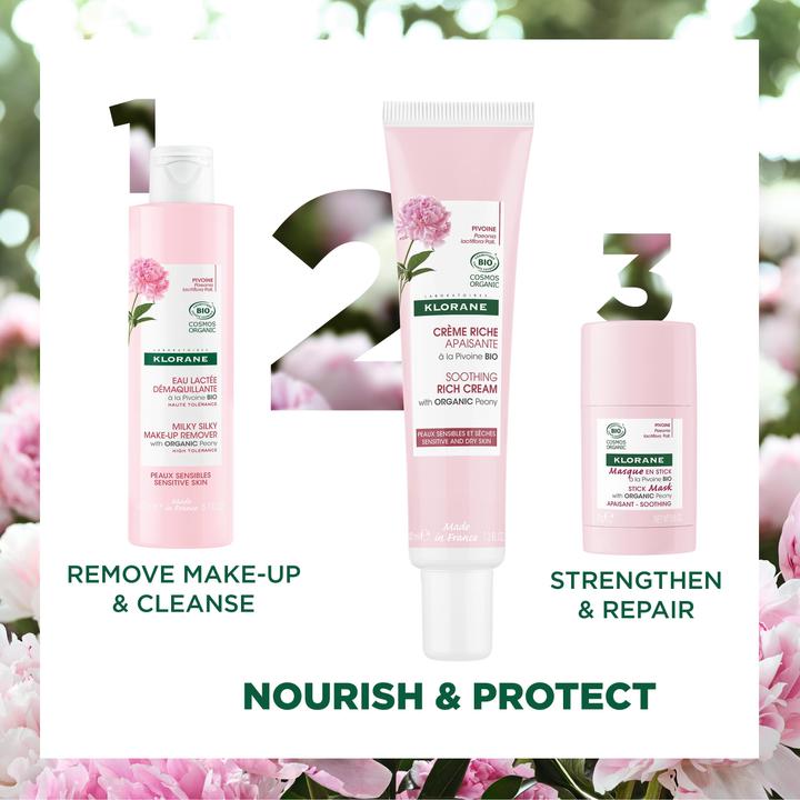 Image du produit Klorane Crème riche et apaisante à la pivoine BIO (40 ml, Crème 24h)