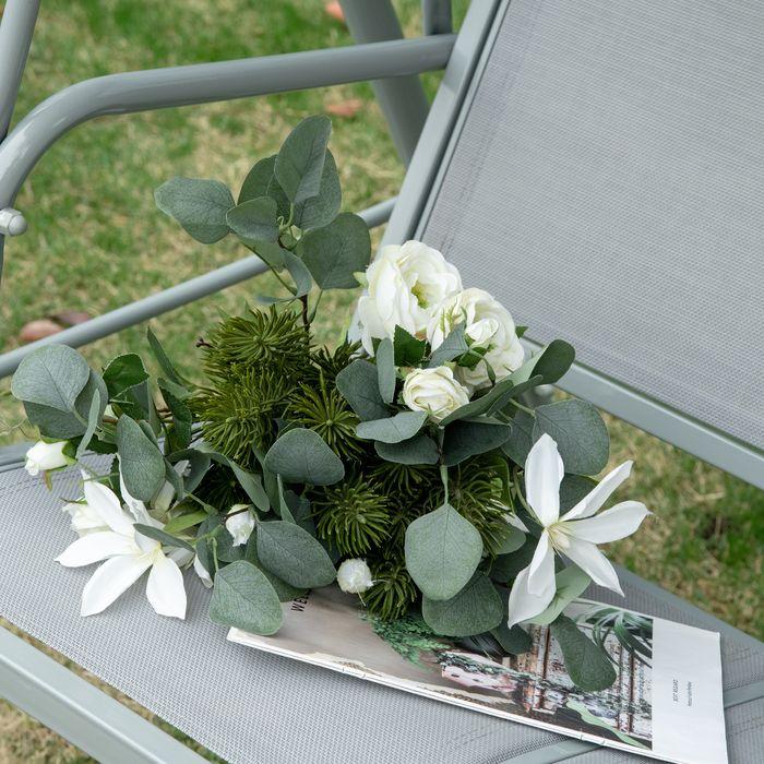 Immagine prodotto Swisshandel24 Altalena Hollywood Altalena da giardino a 3 posti Panchina con tetto in metallo Grigio+Argento 170