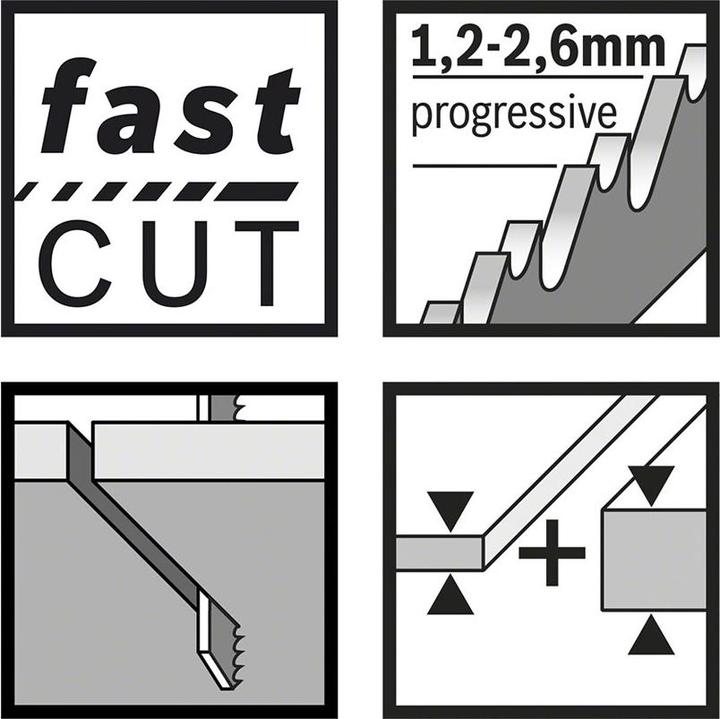 Produktbild Bosch Professional Zubehör PRO Metal thick and thin T123XF Stichsägeblatt, 100 mm, 5-tlg.