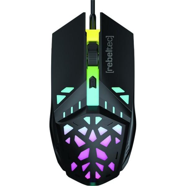 Rebeltec Mysz dla graczy SHARK, USB 1.8m (Cablato), Mouse, Nero