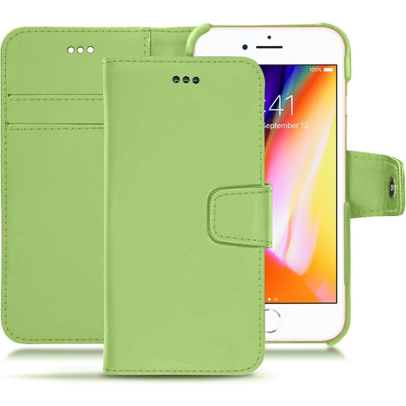Noreve Lederschutzhülle Wallet (Apple iPhone 8), Smartphone Hülle, Grün