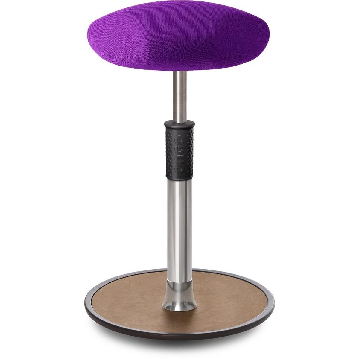 Ongo, Bürostuhl, Sitz- Stehhocker Free Tall Triangel Gestrick Purpur Chrom /Natur