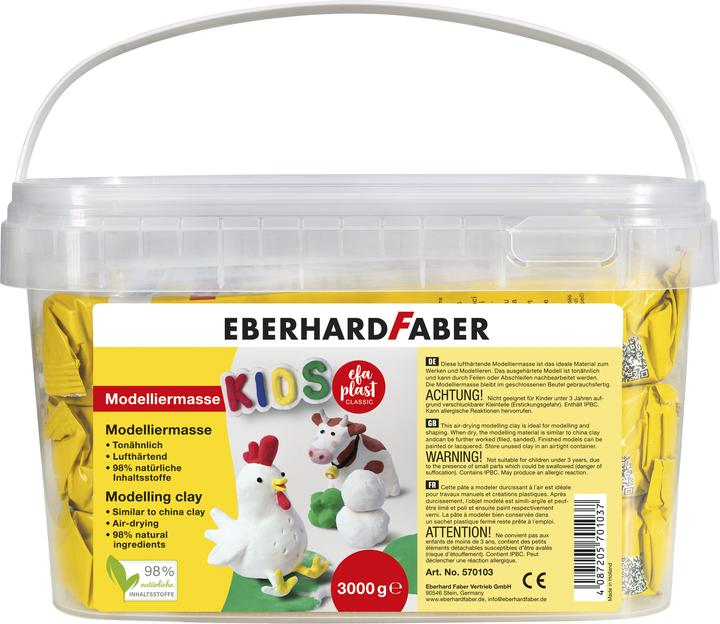 EberhardFaber Boetseerklei EFA PLAST Classic Kids 3 kg, wit