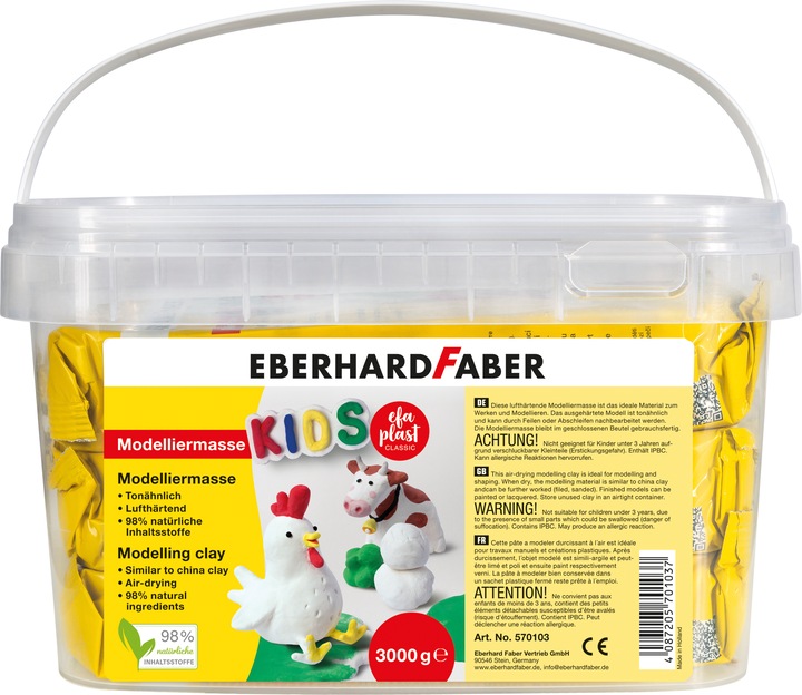 Productafbeelding EberhardFaber Boetseerklei EFA PLAST Classic Kids 3 kg, wit