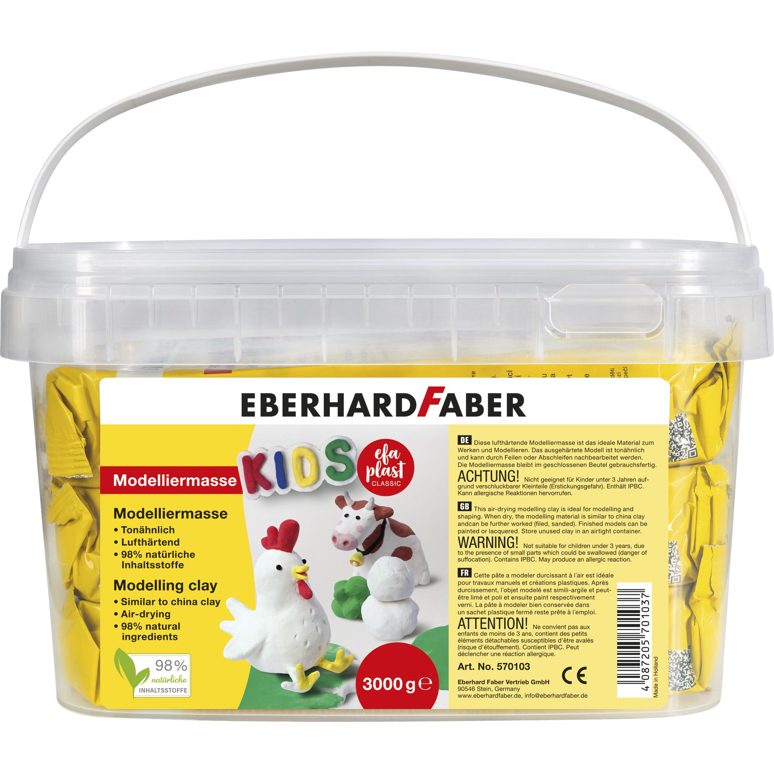 EberhardFaber Modelliermasse EFA PLAST Classic Kids 3 kg, Weiss