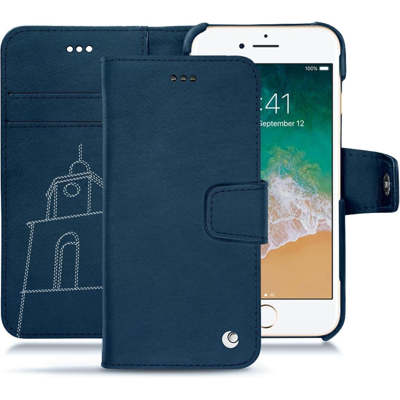 Thumbnail - Noreve Lederschutzhülle Wallet (Apple iPhone 7), Smartphone Hülle, Blau