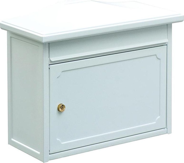 Produktbild Burg Wächter Briefkasten Stahl verzinkt BxHxT 345/410/205 mm Kopenhagen 882 weiss mit Klappe