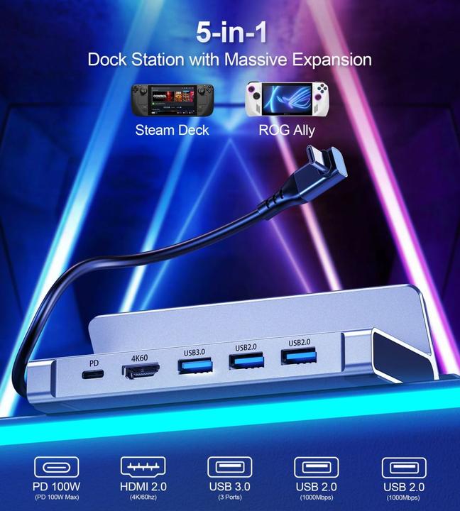 Productafbeelding Choetech SteamDeck Docking Station (USB-C, 5 Havens)