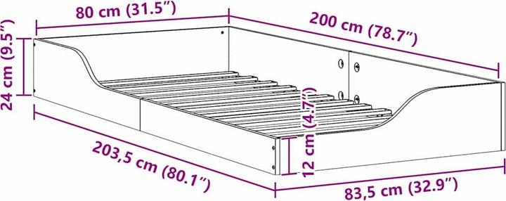 Image du produit vidaXL Plattformbett (80 x 200 cm)