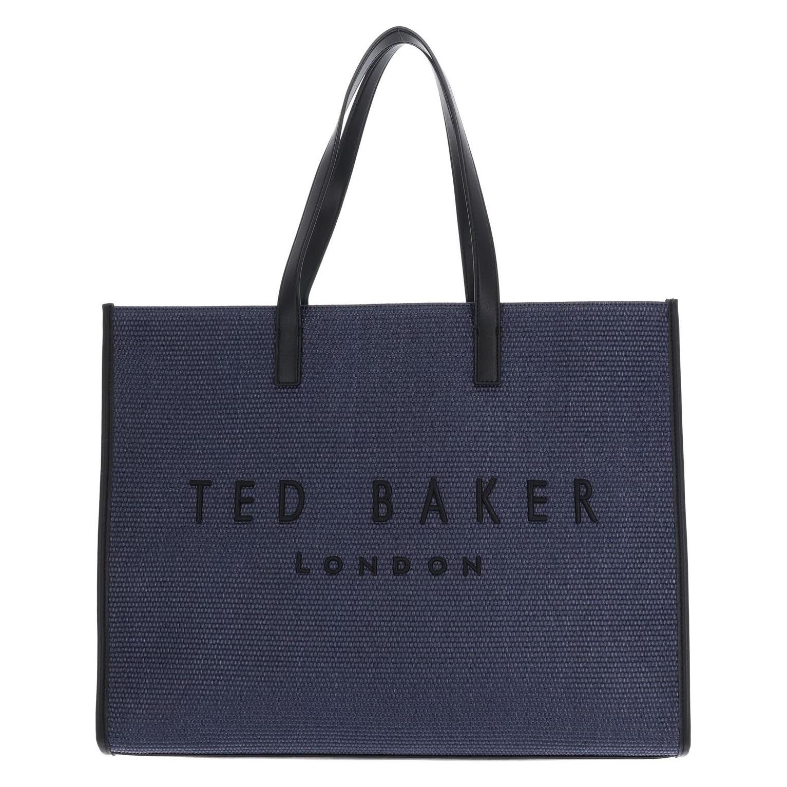 Ted Baker, Damen, Tasche, Pallmer Faux Raffia Large Icon Bag, Blau