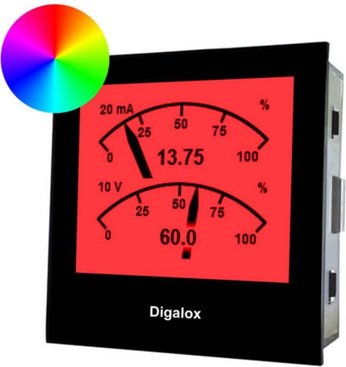 TDE Instruments Misuratore digitale da pannello Digalox Misuratore grafico DIN per 10V/20mA DC con display multiplo