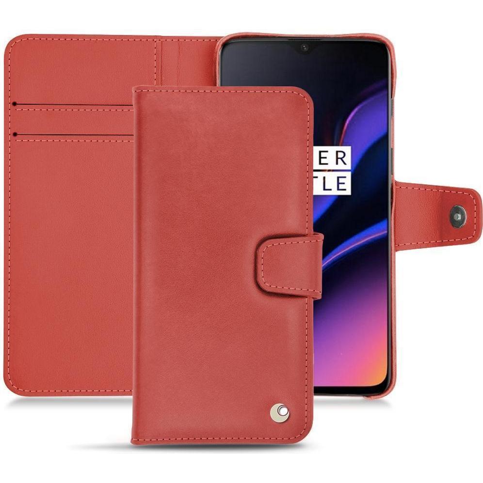 Noreve Lederschutzhülle Wallet (OnePlus 6T), Smartphone Hülle, Rot