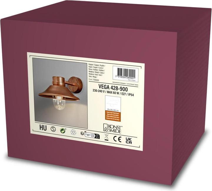 Actual product image Konstsmide Wall lamp Vega copper Outdoor 428-900 (E27)