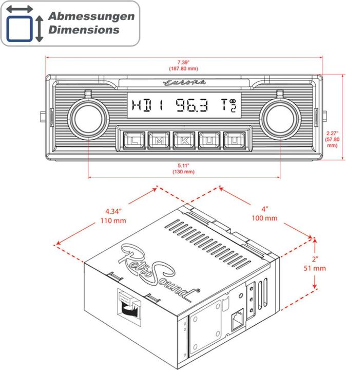 Produktbild Retrosound Design "Europa", "Motor-6" Set mit DAB+, Bluetooth, A2DP, USB