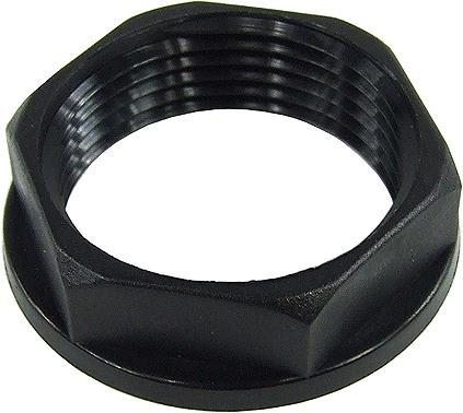Aquatuning Kunststoffmutter für Durchführung M25 schwarz mit Kragen, (ID 25mm, 10mm)