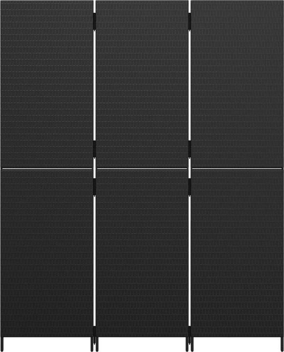 Produktbild vidaXL Paravent 4-tlg. Schwarz Poly Rattan,Farbe: Schwarz,Material