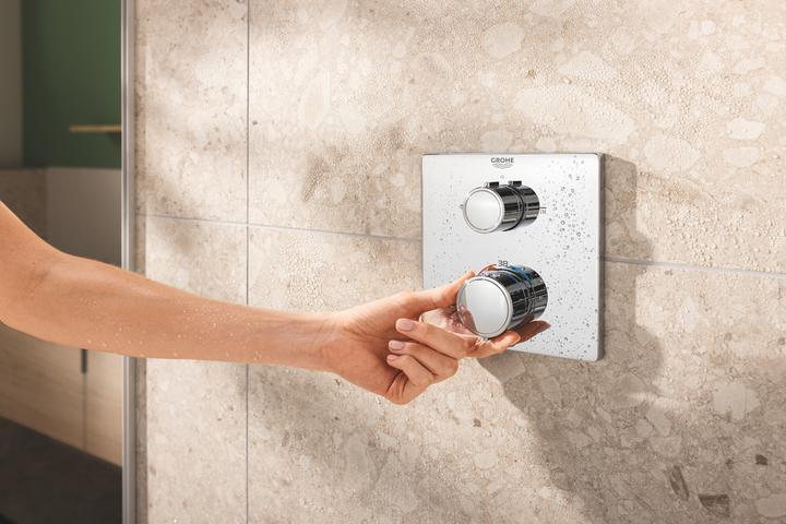 Produktbild Grohe Precision Thermostat Unterputz Duschsystem mit Vitalio Rain Mono 310 Cube (1 Strahlart) und Vitalio