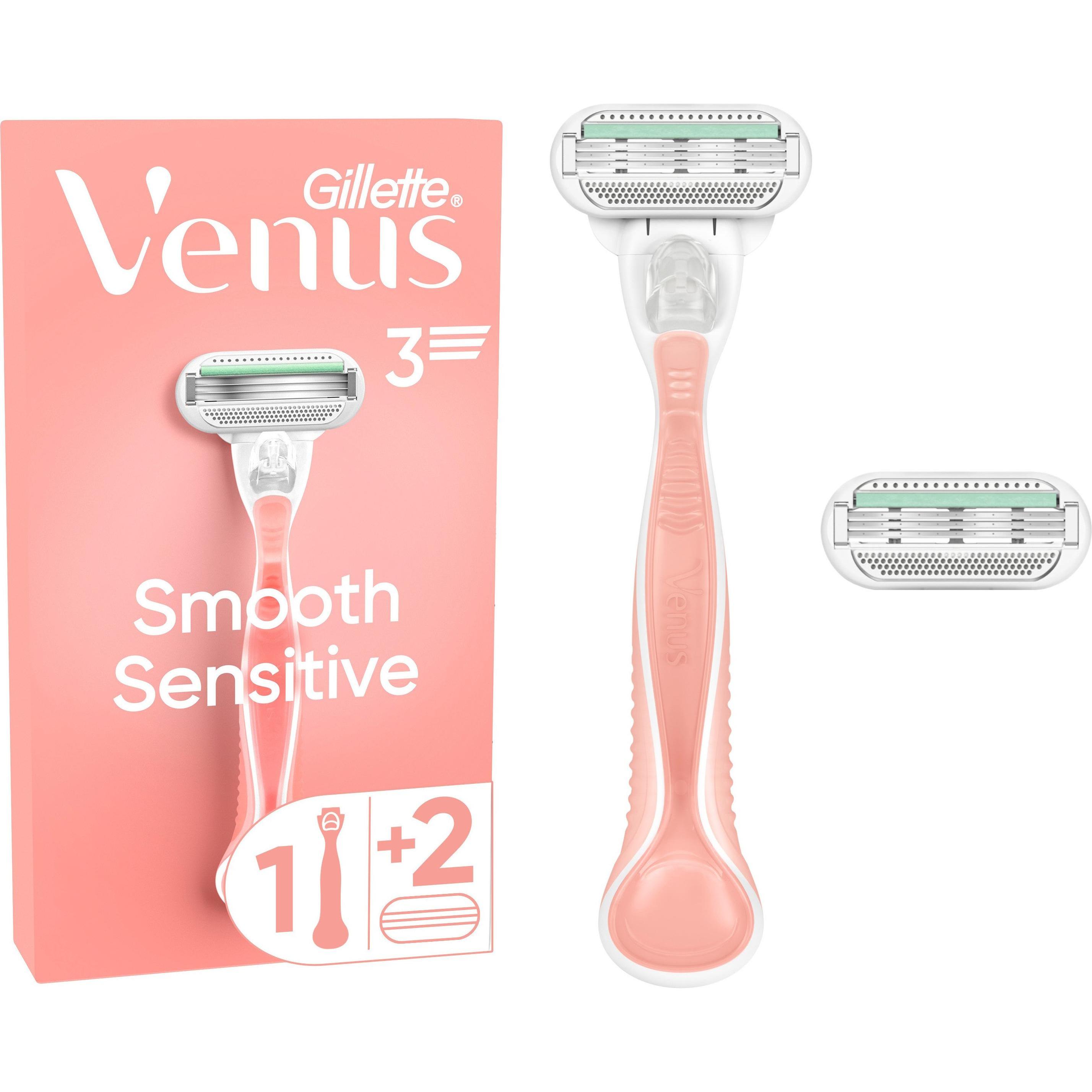 Gillette Venus, Nassrasierer, Gillette - Venus Sensitive Smooth - Women's razor + 2 heads (L)