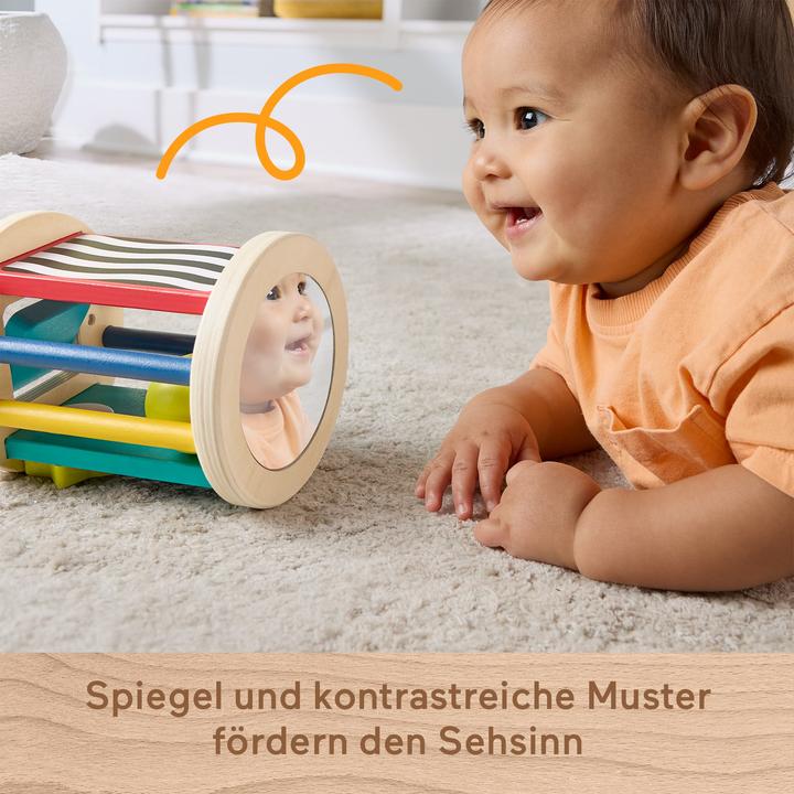 Actual product image Fisher-Price Wooden Crawl After Roller Baby Activity Toy for Sensory & Motor Skills Development