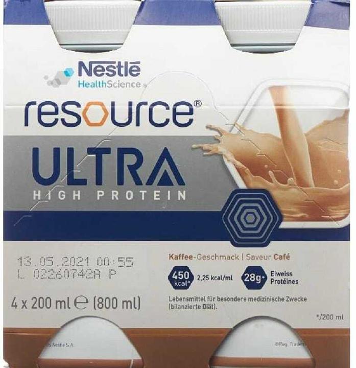 Actual product image Nestlé Resource Ultra + Coffee CH 4 Fl 200 ml (Coffee, 4 x)