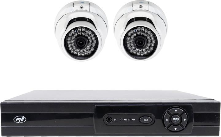 Image du produit PNI Kit vidéosurveillance 8 canaux, 5MP, DVR/NVR et 2 caméras extérieures IP66 (2560 x 1920 pixels)