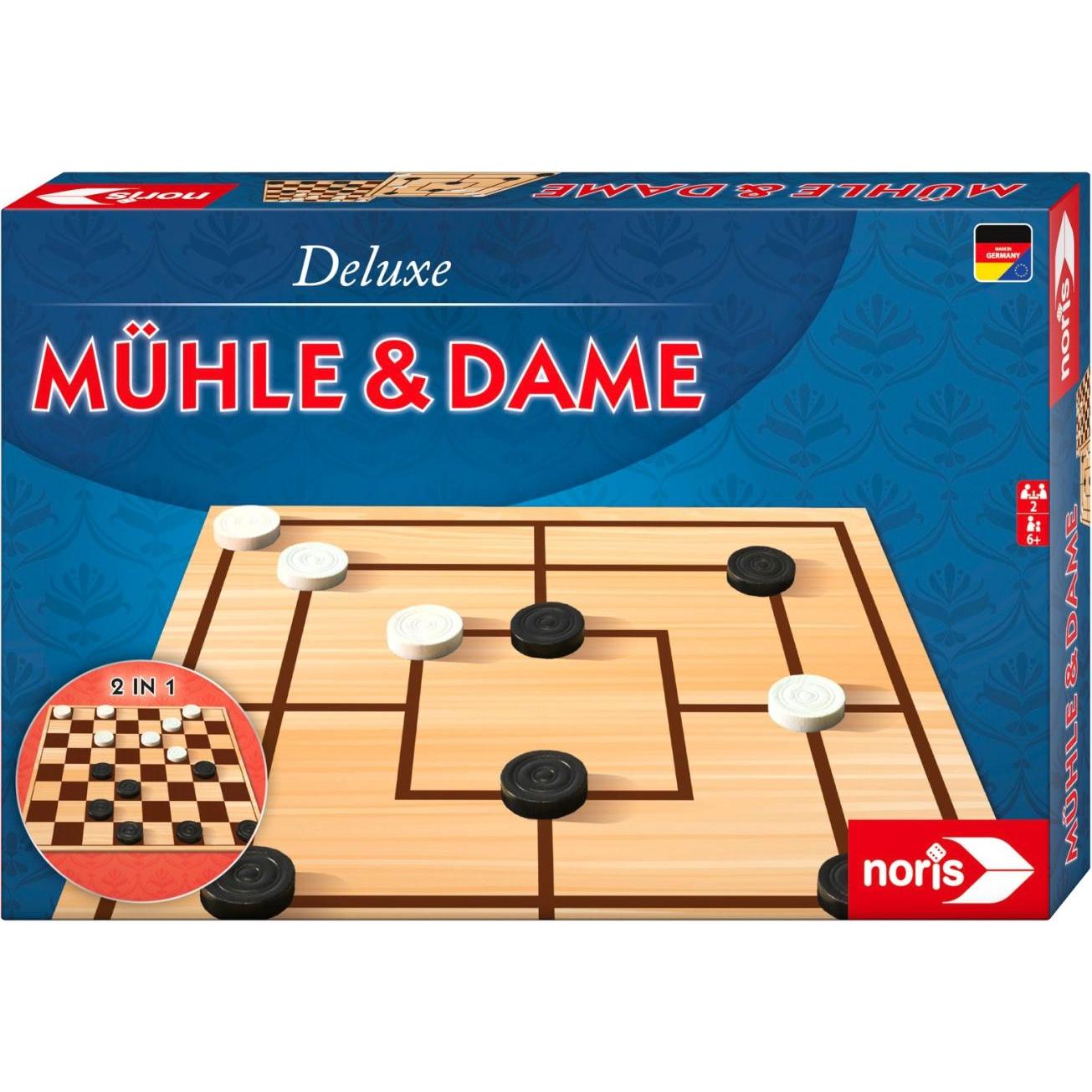 Noris Deluxe Mühle Dame (Deutsch, Französisch, Italienisch, Englisch)