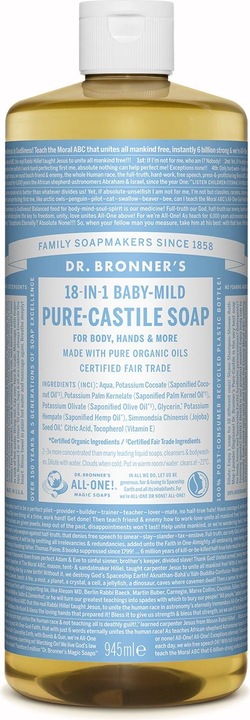 Actual product image Dr. Bronner's 18-IN-1 Baby Mild (Liquid soap, 945 ml)