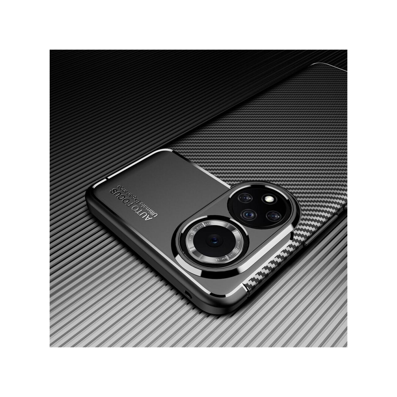 Thumbnail - Screenguard Huawei Nova 9 Hülle Carbon Design TPU Case (Huawei Nova 9), Smartphone Hülle, Schwarz