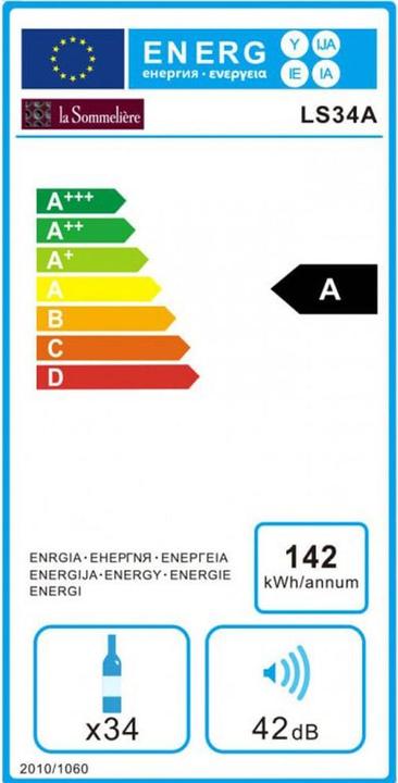Energy Label La Sommelière Wine refrigerator LS34A