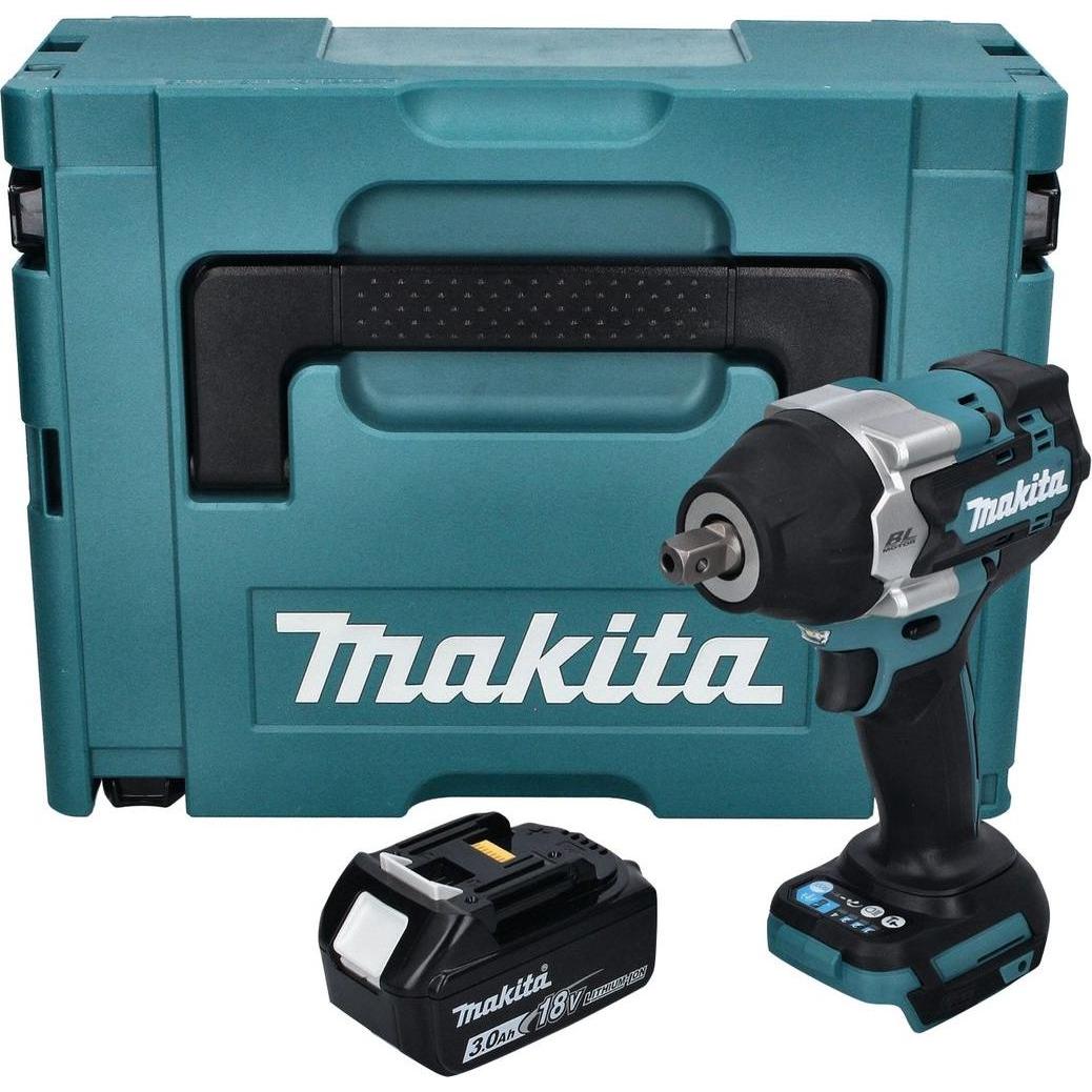 Thumbnail - Makita, Bohrmaschine + Akkuschrauber, DTW 701 F1J Akku Schlagschrauber 18 V 700 Nm 1/2" XPT Brushless + 1x Akku 3,0 Ah +...