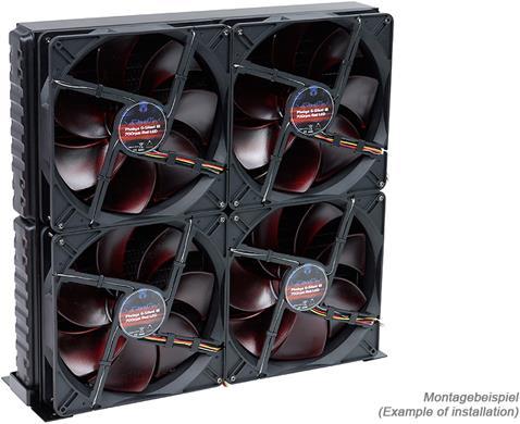 Phobya Cache ventilateur Nova 4x180mm Black, (365 x 360 x 2mm)
