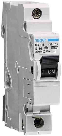 Produktbild Hager Leitungsschutzschalter polig 25kA 6A BCharakteristik