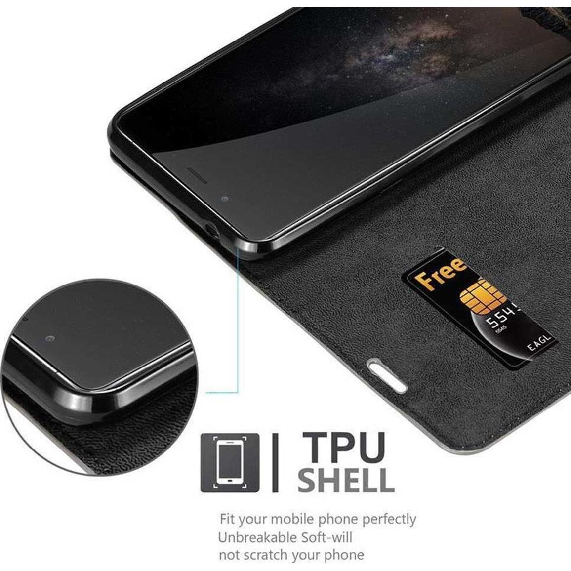 Thumbnail - Cadorabo Book Invisible Magnet Cover (ZTE Nubia Z11 Max), Smartphone Hülle, Braun