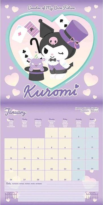 Actual product image Kuromi 2026 Square Wall Calendar