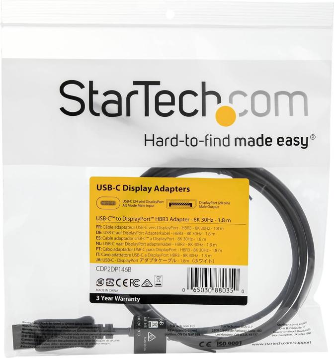 Produktbild StarTech USB Typ C — DisplayPort (1.80 m, DisplayPort, 1.4)