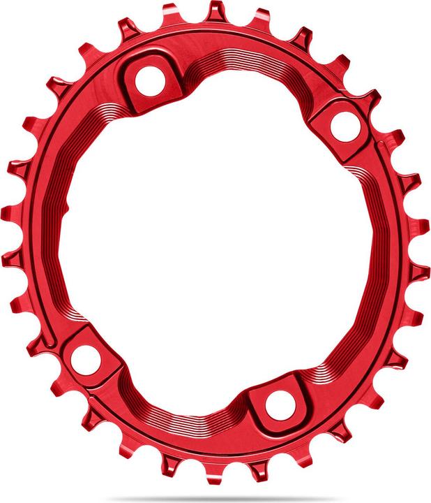 Actual product image AbsoluteBLACK aBLACK MTB OVAL XT M8000/MT700 assymetrical chainring N/W RED ROT (30)