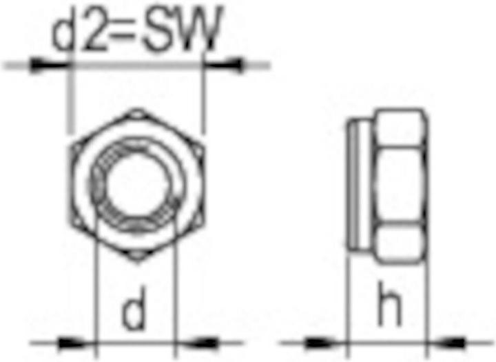 Actual product image Reisser Lock nut, DIN 985, M 8, steel, galvanised, blue passivated, packed a 100 (M8)