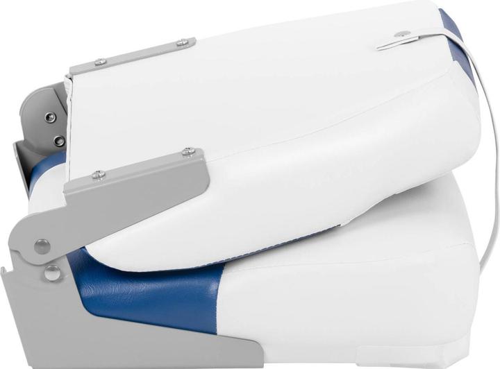 Produktbild MSW Bootssitz 2 Stück 41 x 50 x 51 cm weiss-blau Klappsitz Steuerstuhl Bootsstuhl