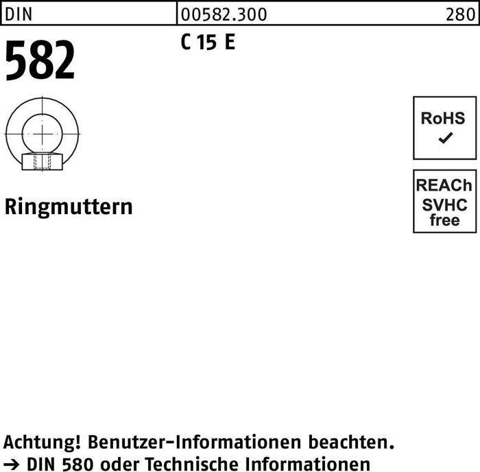 Produktbild Ringmutter DIN 582 M 22 C 15 E Ohne Oberflächenangabe (M22)