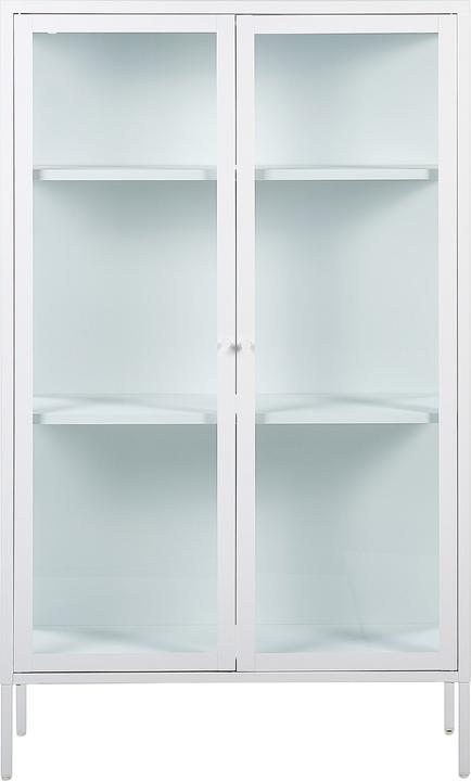 Image du produit Beliani Vitrine en verre métal blanc 150 cm NASH (90 x 150 cm)